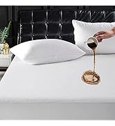TASTELIFE Queen Size 100% Waterproof Mattress Protector Cotton Terry Top Cover, Fitted 8"-21" Dee...