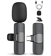 Professional Wireless Lavalier Microphone for Android, Cordless Omnidirectional Clip Mic, Plug-Pl...