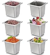 TOPZEA 6 Pack Hotel Pans, 1/6 Size 6