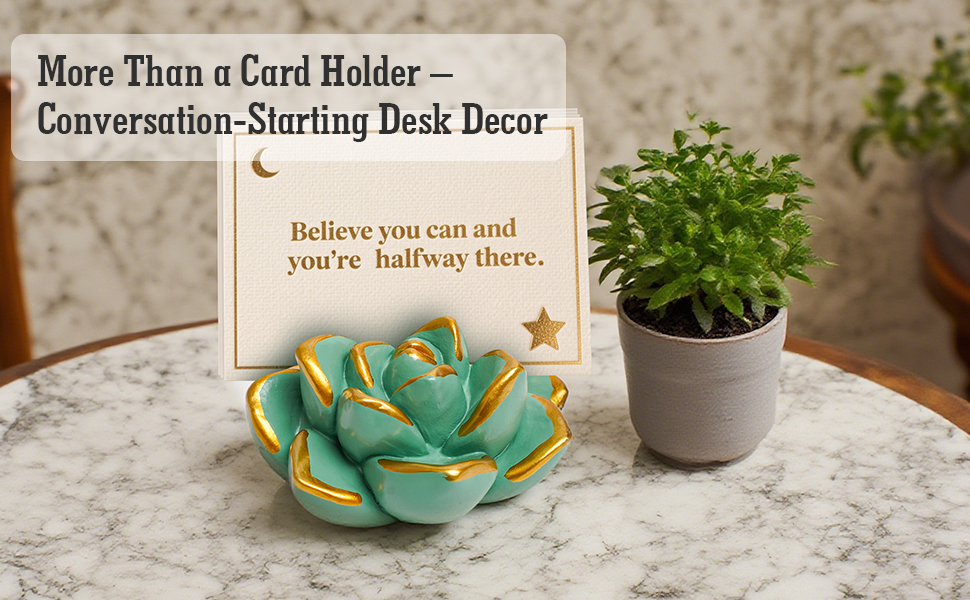 Resin Succulent Business Card Holder