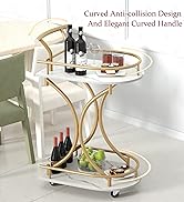 Gold Bar Cart with Wheels