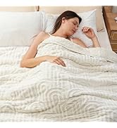 Wemore Jacquard Fleece Weighted Blanket Queen Size 60" x 80" 15lbs, Super Soft Cozy Sherpa Weight...