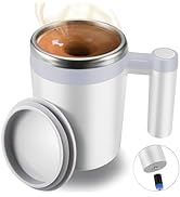 FCSWEET Self Stirring Mug,Rechargeable Auto Magnetic Coffee Mug with 2Pc Stir Bar,Waterproof Auto...