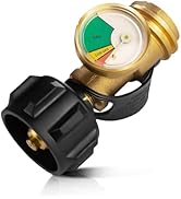 BESTFIRE Propane Tank Gauge Level Indicator for 5-40lb Tanks, Propane Pressure Gauge with Leak De...