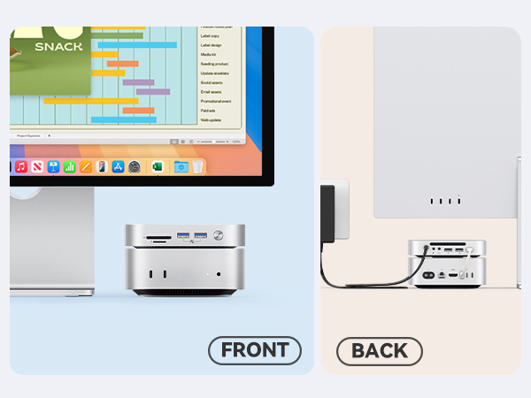 a computer with the front and back of it.
