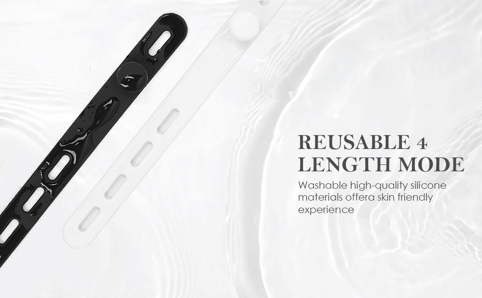 Washable, Skin-Friendly Silicone Cable Ties (4 Length Modes)—Reusable, Durable