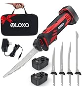 VLOXO Electric Fillet Knife-Cordless Fillet Knife for Fish with 4 Stainless Steel Blades, Non-Sli...
