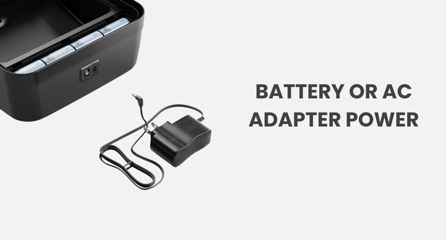 Battery or AC Adapter power
