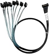 Diliving SlimSAS LP X8 to 8*SATA,SFF-8654 LP 74pin to 8*SATA 7pin, SlimSAS Host/RAID to SATA Targ...