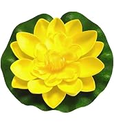 Artificial Floating Foam Lotus Flower with Water Lily Pad,Lifelike Pond Pool Lotus Ornaments,Real...