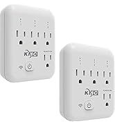 KMC Smart Tap 2-Pack, 4-Outlet Smart Plug WiFi Outlet Wall Tap, Energy Monitoring, Works with Ale...