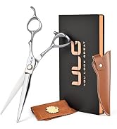 ULG Professional Hair Cutting Scissors, 6.5" Japanese 440C Stainless Steel, Shears with Adjustabl...