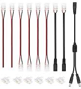 HitLights LED Strip Connector 2Pin 10mm LED Connector Kit Include Gapless Connector, Jumper Conne...