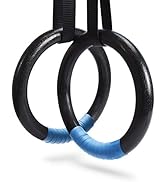 PACEARTH Gymnastic Rings 1100lbs Capacity with 14.76ft Adjustable Buckle Straps Pull Up Exercise ...
