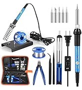 Soldering Iron Kit Electronics, 60W Soldering Welding Iron Tools with ON-Off Switch, 5pcs Solderi...