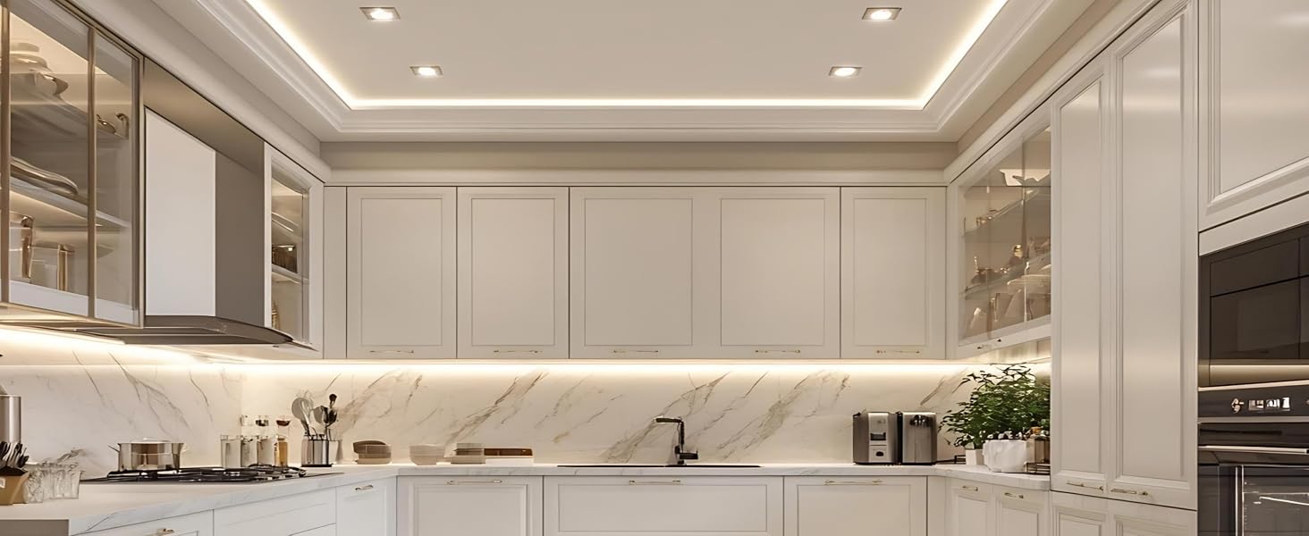 3500K smd LED Strip Light for Kitchen Cabinet with consistent brightness, filed cuttable, extendable