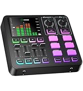 PUPGSIS Gaming Audio Mixer, Audio Interface for PC/Podcast/Streaming, Sound Board with 3.5mm/XLR ...