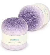 Katech Ombre Yarn for Crocheting-Large Skein of Gradient Yarn Cake-2 Pack of 200g/7.05 oz-80% Acr...