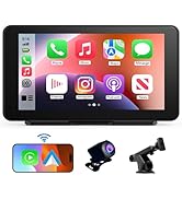 Latest Portable Carplay Screen for Car, 7 inch HD Touch Screen Double Din Car Stereo Compatible w...