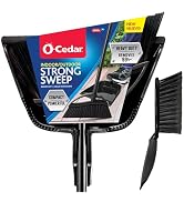 O-Cedar Strong Sweep Broom and Dustpan Set with Detail Brush | Indoor Outdoor Heavy Duty Stiff Br...