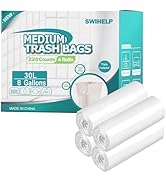SWIHELP Medium Garbage Bags 8 Gallon /30 Liter Trash Bags Wastebasket Bin Liners Plastic Trash Ba...