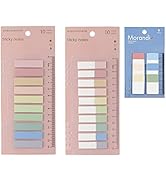 3 Pack 460 Pieces Index Tabs with Ruler, Writable and Repositionable File Tabs Flags Colored Page...