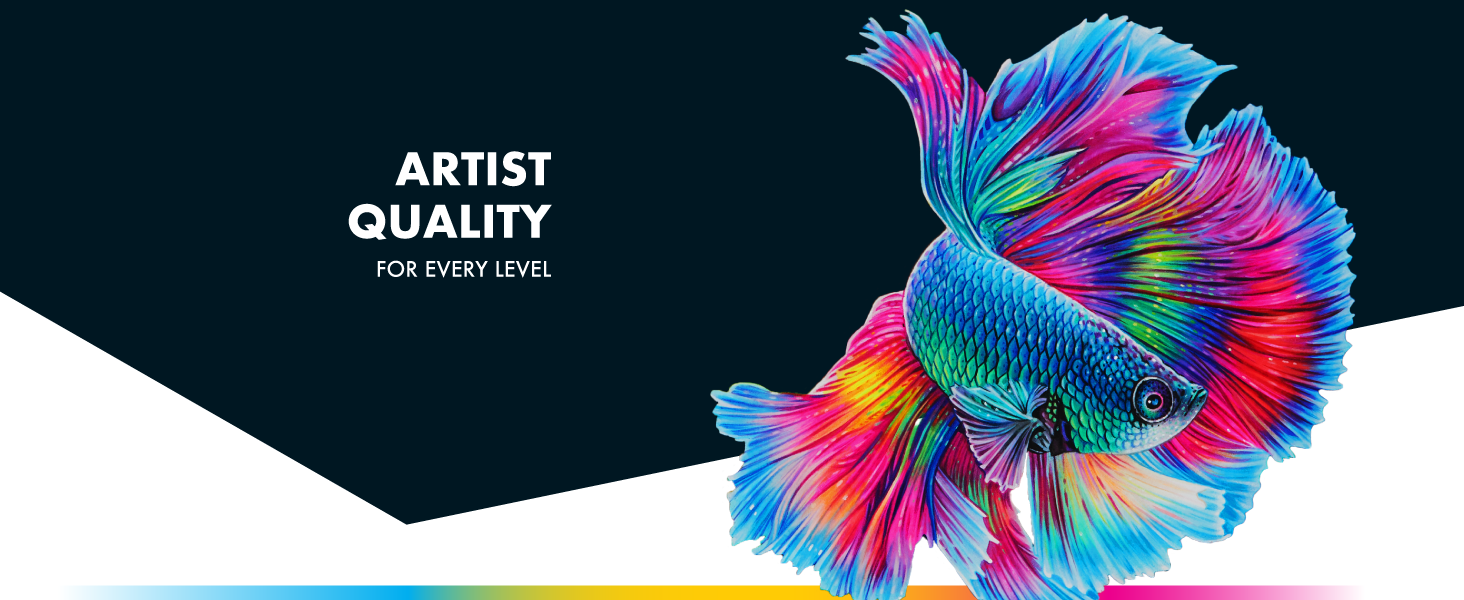 artist quality all levels rainbow fish colorful kids adult coloring art markers pastels assortment