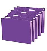 SUNEE 25 Pack Hanging File Folders, Purple Folders, Hanging File Folders Letter Size with 1/5-cut...