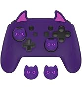playvital Cute Demon Silicone Grip Cover for Nintendo Switch Pro Controller, Anti-Slip, Kawaii Pr...