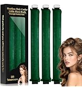 Overnight Heatless Hair Curler to Sleep in, Little Heatless Curls Satin Velvet Overnight Flexi Bl...