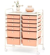 ARLIME 12-Drawer Rolling Storage Cart, 12 Drawer Organizer Trolley, Scrapbook Paper Organizer, Su...
