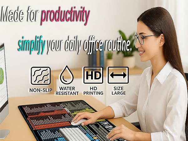 excel cheat sheet desk pad