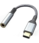 Vrllinking USB Type C to 3.5mm Headphone Jack Adapter, USB C to Aux Audio Dongle Cable Cord Compa...