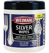 Weiman Jewelry Polish Cleaner, Tarnish Remover Wipes - 20 Count - Use on Silver Jewelry Antique S...