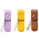 zelin 3 Pcs Premium Glass Nail Files for Natural Nails with Leather Case, Crystal Nail File for S...