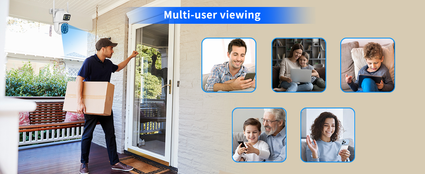 EVERSECU Dual Lens Linkage 6MP WiFi PTZ Security Camera Outdoor Tracking Motion Detection