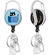 Gctriki Funny Cat Nurse Badge Reel, Cute Retractable Badge Holder with 360°Swivel Carabiner Belt ...