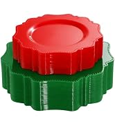 COLOSUS Disposable Plastic Plates 60Pcs, Red and Green Party Plates, Heavy Duty 30 Green Dinner p...