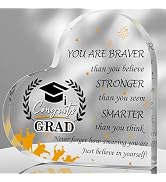 Hordely 5.9 x 5.9 Inch Acrylic Graduation Gifts for Her Him, Heart Middle High College School Gra...