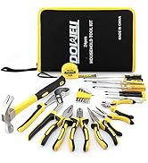 DOWELL 24 Pieces Homeowner Tool Set, Home Repair Hand Tool Kit with Portable Tool Bag