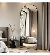 Prywot Arched Full Length Mirror, 71"x30" Free Standing Floor Mirror, Modern Full Body Mirror wit...