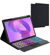 for Lenovo Idea Tab Pro 12.7 Inch 2025 Keyboard Case: 3 Zone 7 Colors Backlit Trackpad Keyboard f...