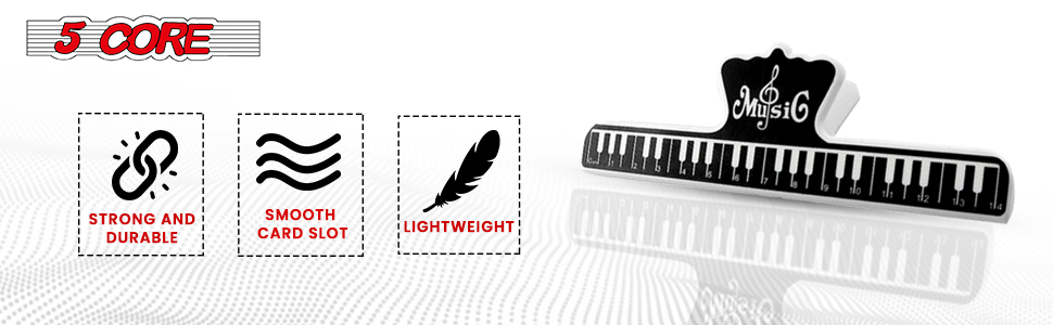 Music Page Holder 2 Pieces Black | Durable Plastic Music Score Fixed Clips