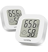 Vaikby Indoor Thermometer 2Pack, Humidity Gauge Meter Digital Hygrometer Room Thermometer for Hom...
