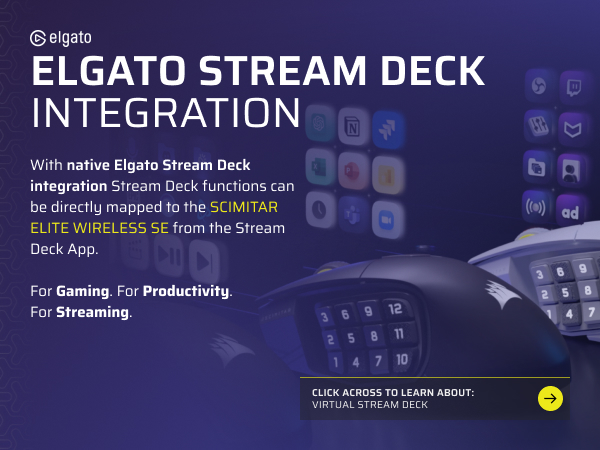 stream deck mouse, stream deck integration, stream deck app, gaming mouse, streaming mouse