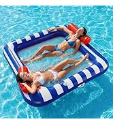 Funscape Large Inflatable Pool Floats, Water Floating Hammock Tanning Pool Lounger for Adult, 76"...