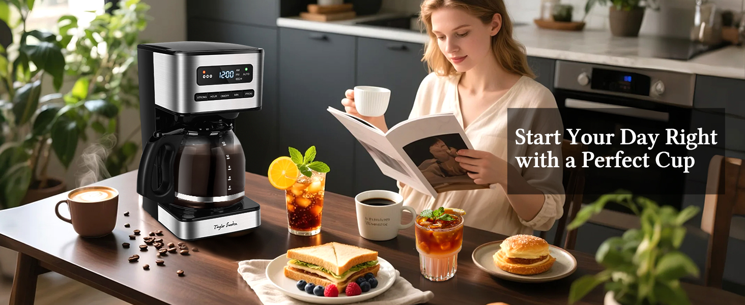 coffee pot with timer and automatic shut off and filter included 12 cup thermal stainless steel