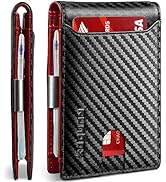 RUNBOX Slim Wallets for Men - Leather Money Clip Mens Wallet - RFID Blocking Front Pocket Bifold ...