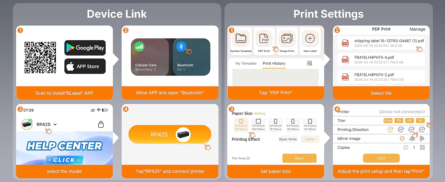 Bluetooth Thermal Label Printer