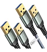 AINOPE USB to USB Cable, 3.3FT*2Pack USB 3.0 A to A Male to Male Cable [Never Rupture] Double End...